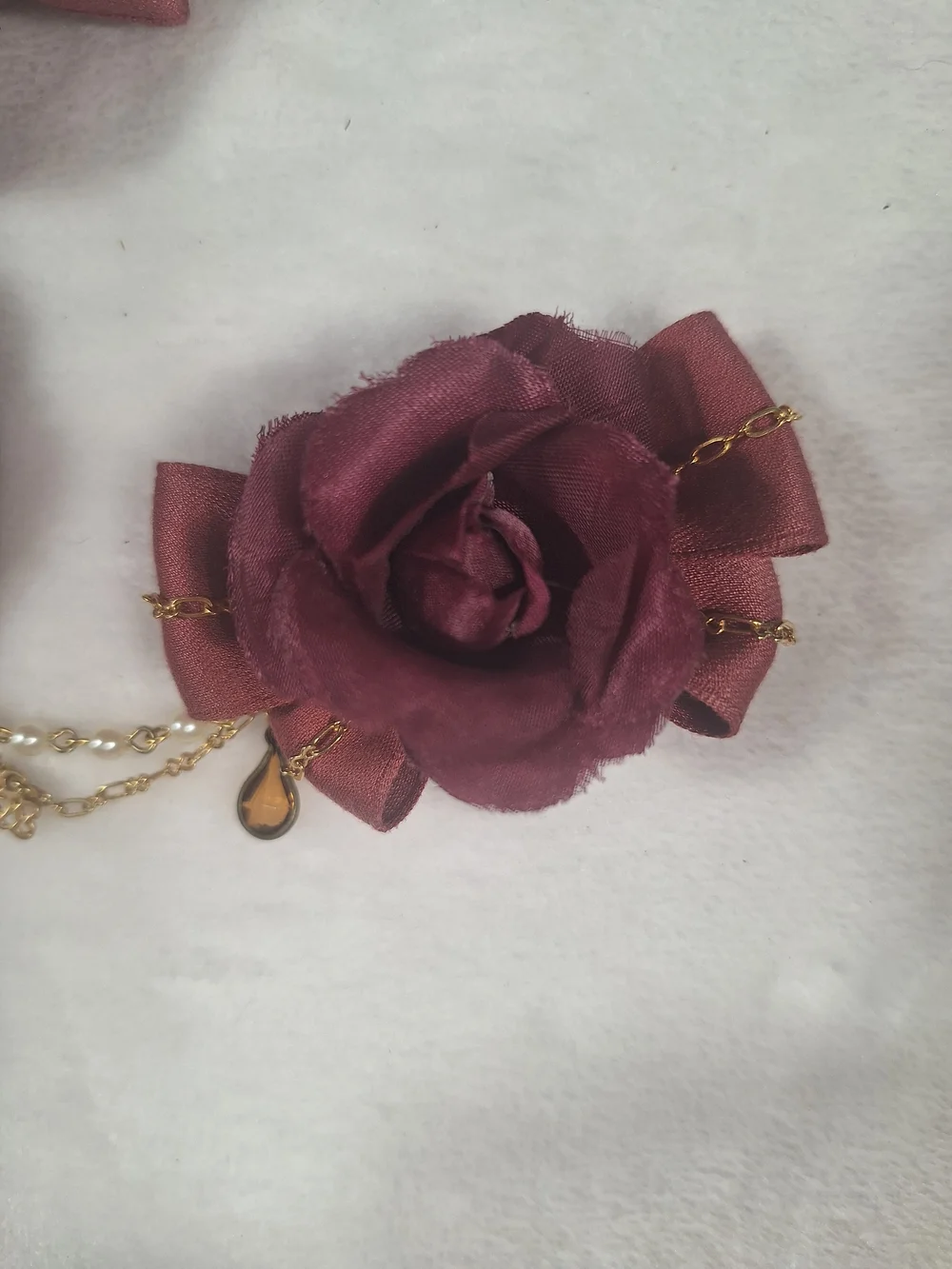 Innocent World Burgundy Rose Chain Hair Ornaments | Set of 2 🎀